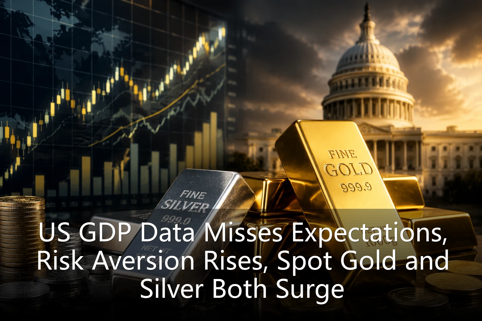 US GDP Data Misses Expectations, Risk Aversion Rises, Spot Gold and Silver Both Surge