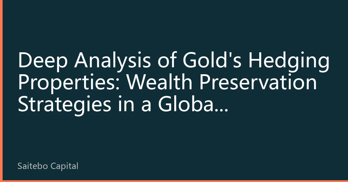 Deep Analysis of Gold's Hedging Properties: Wealth Preservation Strategies in a Global Uncertainty of 2026